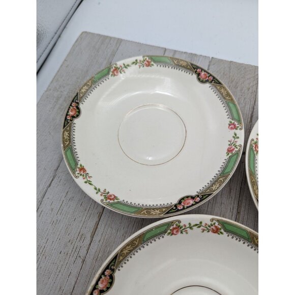 Vintage Homer Laughlin Set of 3 Saucers Plates Neville Pattern - Picture 4 of 8